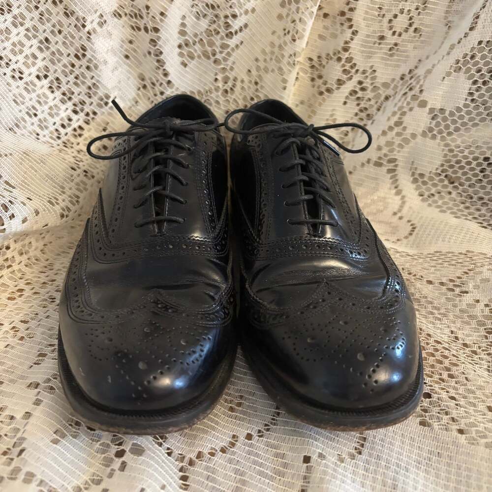 Florsheim Lexington Men's US 9 D Black Derby Wingtip Shoes